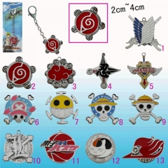 13 Styles One Piece Attack on Titan Naruto Death Note Alloy Anime Keychain