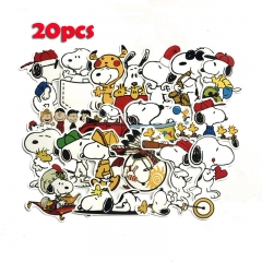 20pcs/set Snoopy Different Cartoon Cute Wholesale Anime Stickers Set