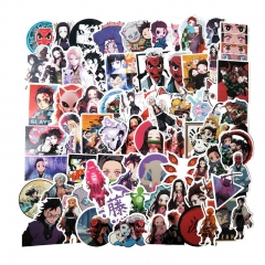 70pcs/set Demon Slayer: Kimetsu no Yaiba Different Cartoon Cute Wholesale Anime Stickers Set