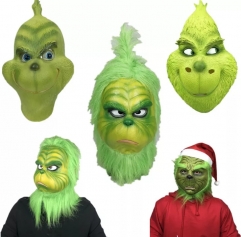 8 Styles The Grinch Prom Props Santa Claus Latex Material Anime Mask