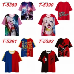 4 Styles Suicide Squad Harley Quinn Cosplay 3D Digital Print Anime T-shirt