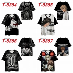 10 Styles Death Note Cosplay 3D Digital Print Anime T-shirt