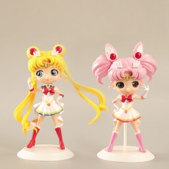 15.5CM 2 Styles Pretty Soldier Sailor Moon Tsukino Usagi/Chibiusa PVC Anime Figure Toy (Opp Bag)