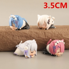 4PCS/SET 3.5CM Re:Life in a Different World from Zero/Re: Zero PVC Anime Figure Toy (Opp Bag)