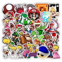50pcs/set Super Mario Bro Peach Princess Different Cartoon Cute Wholesale Anime Stickers Set
