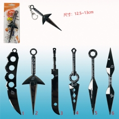 6 Styles Naruto Kunai Sword Alloy Anime Keychain 13cm
