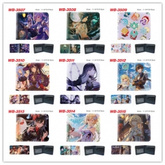 10 Styles Genshin Impact Cosplay Decoration Cartoon Character Anime PU Wallet Purse