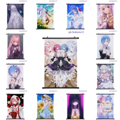60*90CM 14 Styles Re:Life in a Different World from Zero/Re: Zero Cartoon Wallscrolls Anime Wall Scroll