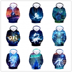 11 Styles Ori and the Blind Forest Cosplay 3D Digital Japanese Cartoon Cosplay Print Hoodie