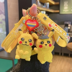 2 Styles Pokemon Pikachu Decorative Anime Figure Keychain