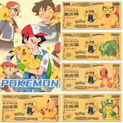 8 Styles Pokemon Anime Paper Crafts Souvenir Coin Banknotes