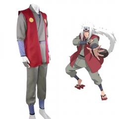 Naruto Jiraiya Cosplay HeadBand+Coat+Pants+T Shirt Anime Costume Set