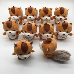 12cm Cute Squirrel Anime Plush Toy Pendent ( 10pcs/set)