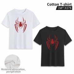 Spider Man Cosplay Decoration Cartoon Two Side Color Print Anime Canvas T Shirt