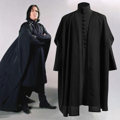Harry Potter Severus Snape Cartoon Cosplay Cloak+Coat  Anime Costume Set
