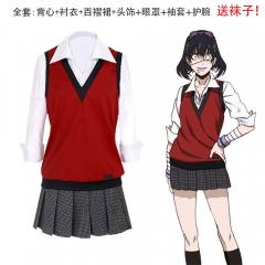 Kakegurui Compulsive Gambler Cartoon Cosplay JK Waistcoat Shirt Skirt Anime Costume Set