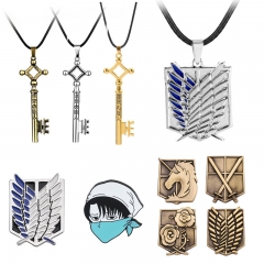 16 Styles Attack on Titan Necklace Keychain Earring Brooch Pin