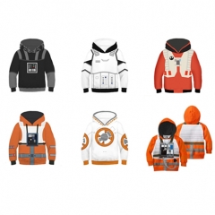 6 Style Star War Cartoon Cosplay For Children Anime Hooded Hoodie
