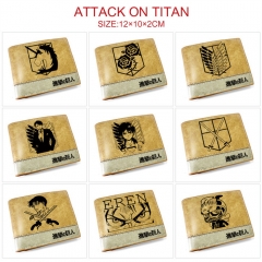10 Styles Attack on Titan / Shingeki No Kyojin Cosplay Decoration Cartoon Character Anime PU Wallet Purse