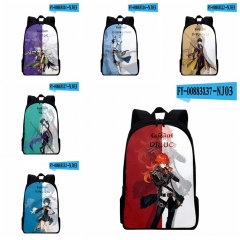 35 Styles Genshin Impact 3D Digital Print Backpack Anime Bags