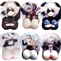 6 Styles NieR: Automata 3D Breast Sexy Mouse Pad Silicone Wrist