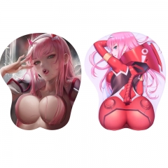 2 Styles DARLING in the FRANXX 3D Breast Sexy Mouse Pad Silicone Wrist