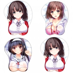 3 Styles Saekano: How to Raise a Boring Girlfriend 3D Breast Sexy Mouse Pad Silicone Wrist