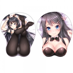 2 Styles Seishun Buta Yarou Series 3D Breast Sexy Mouse Pad Silicone Wrist