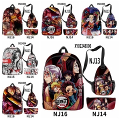 10 Styles Demon Slayer: Kimetsu no Yaiba 3D Digital Print Anime Backpack Shoulder Bags and Pencil Bag Set