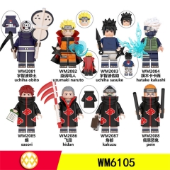 8 Styles 4.5CM Naruto ABS Cartoon Model Anime Miniature Building Blocks (Opp Bag)