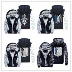 4 Style 8 Color Attack on Titan / Shingeki No Kyojin Cosplay Thicken Coat Anime Hooded Hoodie