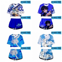 10 Styles Blue Period Cosplay 3D Digital Print Anime T-shirt And Short Pants Set