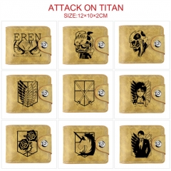 10 Styles Attack on Titan/Shingeki No Kyojin Cosplay Decoration Cartoon Character Anime PU Wallet Purse