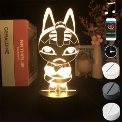 2 Different Bases Animal Crossing: New Horizons Ankha Anime 3D Nightlight with Remote Control