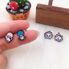 3 Styles The Aristocats Cartoon Character Cute Decorative Anime Alloy Resin Earring