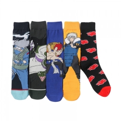 5 Styles Naruto Anime Cartoon Cosplay Unisex Free Size Anime Long Socks