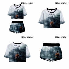 6 Styles Hellbound Cosplay 3D Digital Print Anime T-shirt And Short Pants Set