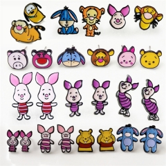 6 Styles Winnie the Pooh  Cartoon Character Cute Decorative Anime Alloy Resin Earring