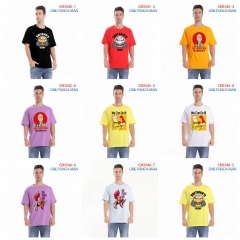 7 Colors 5 Styles One Punch Man Cartoon Pattern Anime Cotton T-shirts