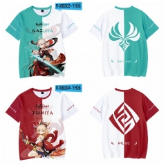 35 Styles Genshin Impact Cosplay 3D Digital Print Anime T-shirt For Kids