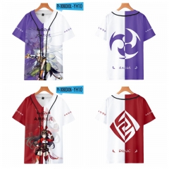 35 Styles Genshin Impact Cosplay 3D Digital Print Anime T-shirt