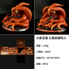 20CM Uzumaki Naruto Nine Tail Demon Fox Cosplay Anime Figure Model Toy