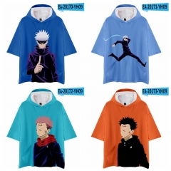 10 Styles Jujutsu Kaisen Cosplay 3D Digital Print Anime T-shirt With Hood
