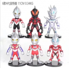 6Pcs/Set 11cm Ultraman 4 Generation Cartoon Character Model Toy Anime PVC Figure Doll