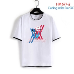 2 Style DARLING in the FRANXX Cartoon Pattern Anime Cotton T-shirts