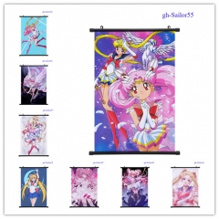 10 Styles Pretty Soldier Sailor Moon Cartoon Wallscrolls Waterproof Anime Wall Scroll 60*90CM
