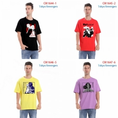 4 Styles 7 Colors Tokyo Revengers Cartoon Pattern Anime Cotton T-shirts