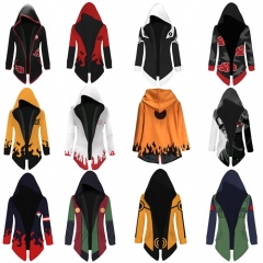 12 Style Naruto Color Printing Wind Coat Hooded Anime Coat
