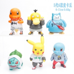 6-11CM 6 Pcs/Set Pokemon Pikachu Character PVC Anime Figure Toy Doll (Opp Bag)
