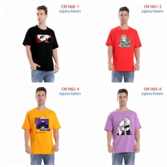 5 Styles 7 Colors Jujutsu Kaisen Cartoon Pattern Anime Cotton T-shirts